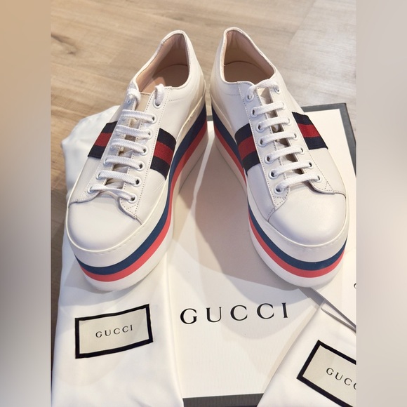 GUCCI Quentin Peggy Platform Sneakers 6.5/ 36.5 - Picture 12 of 14